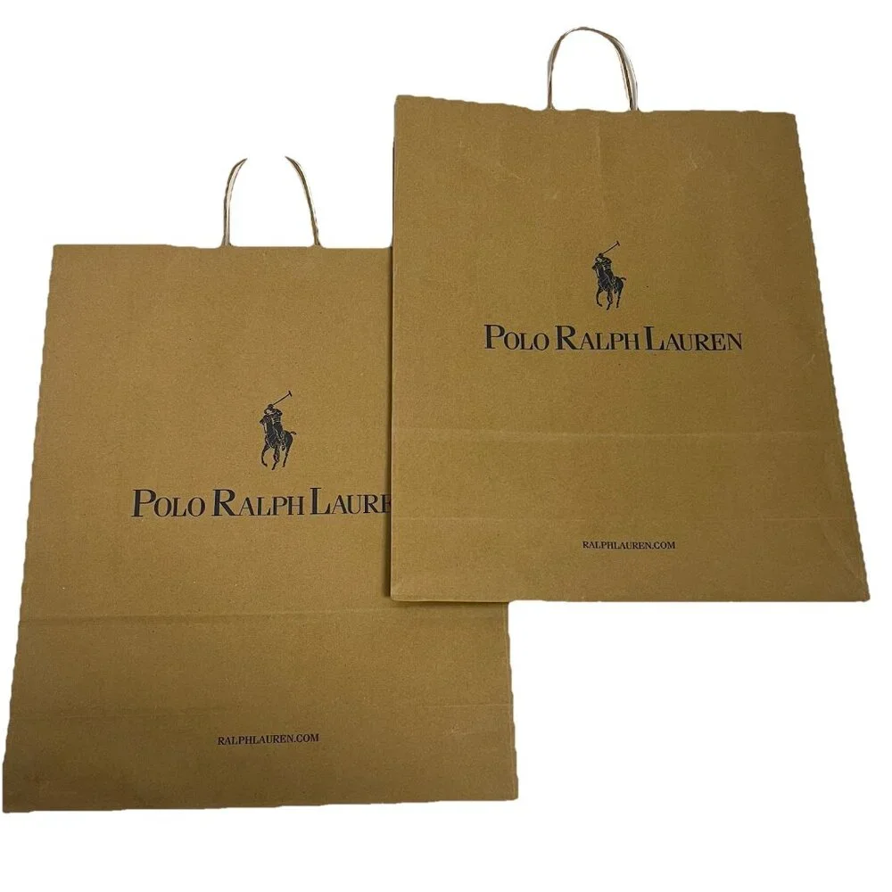 Polo Ralph Lauren Set Of 2 Paper Shopping Large Bags New